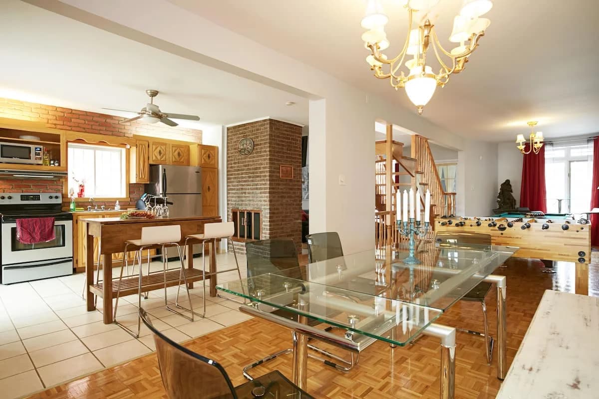 The Canal Group House — open dining room and kitchen